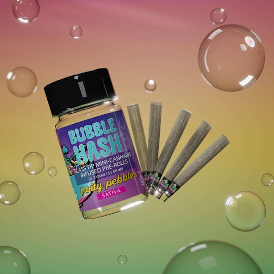 Amnesia MI - Fruity Pebbles - Bubble Hash Infused Glass Tip Pre Roll Pack 3.5g (5 Pack) - 1