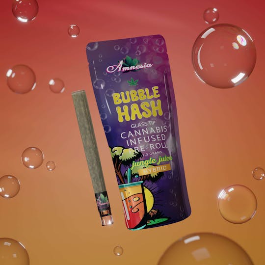 Amnesia MI - Jungle Juice - Glass Tip Bubble Hash Infused Pre Roll 1.3g - 1