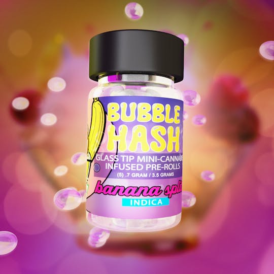 Amnesia MI - Banana Split - Bubble Hash Infused Glass Tip Pre Roll Pack 3.5g (5 Pack) - 1