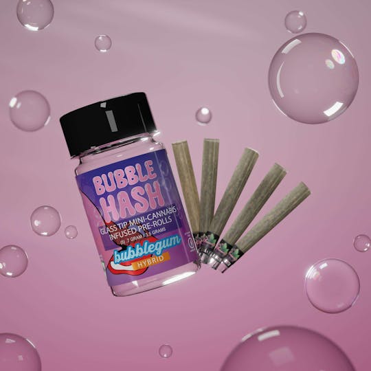 Amnesia MI - Bubble Gum - Bubble Hash Infused Glass Tip Pre Roll Pack 3.5g (5 Pack) - 1