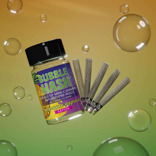 Amnesia MI - Pineapple Express - Bubble Hash Infused Pre Roll Pack 3.5g (5 Pack) - 1