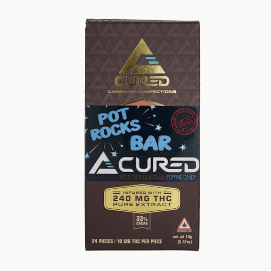 Cured - Pot Rocks Milk Chocolate Bar - Blue Raspberry - 1