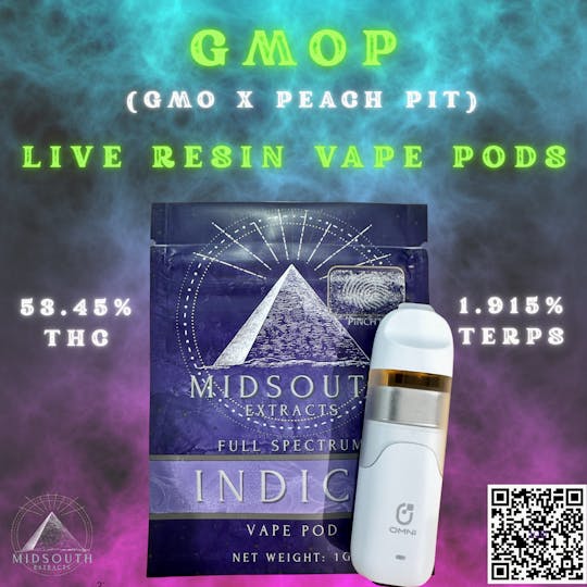 MidSouth Extracts - 1g Vape Pod - Live Resin - GMOP - 53.45% - 1