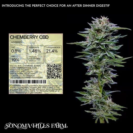 Sonoma Hills Farm - Chemberry CBD - 3.5g Flower Jar - 1