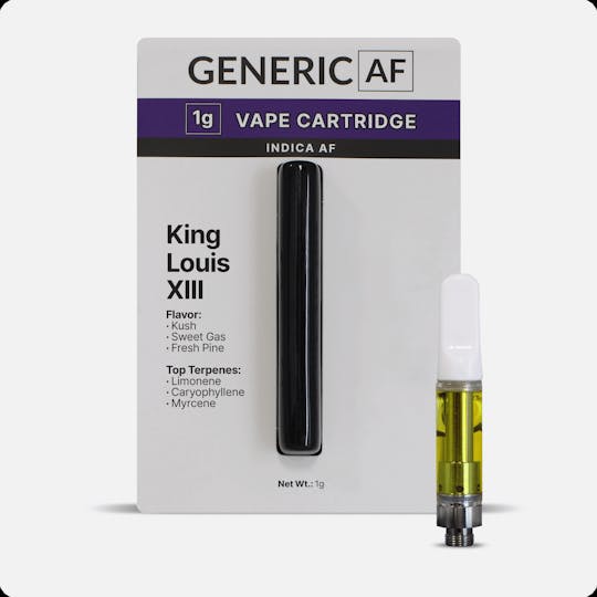 Generic AF - King Louis XIII | Indica AF | Vape Cartridge | 1g Ea. - 1