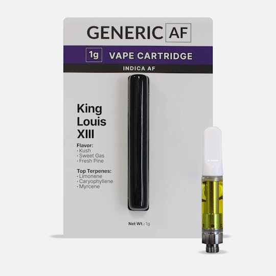 Generic AF - King Louis XIII | Indica AF | Vape Cartridge | 1g Ea. - 1