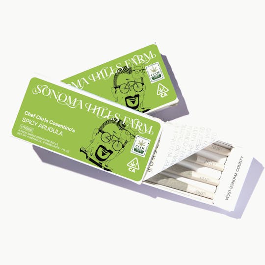 Sonoma Hills Farm - Spicy Arugula Blend (CBDxCBG xTHC) - 4 Pack Pre-Rolls, .8g ea, 3.2g total - 1