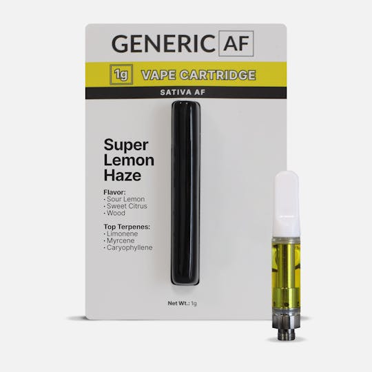 Generic AF - Super Lemon Haze | Sativa AF | Vape Cartridge | 1g Ea. - 1