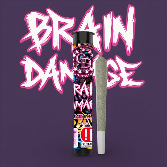 GD CANNABIS PROCESSING - Full Flower Pre-roll 1g- Brain Damage - 1