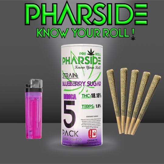 Pharside - 5 pack of 1 gram pre-rolls Indica w/ a lighter - 1