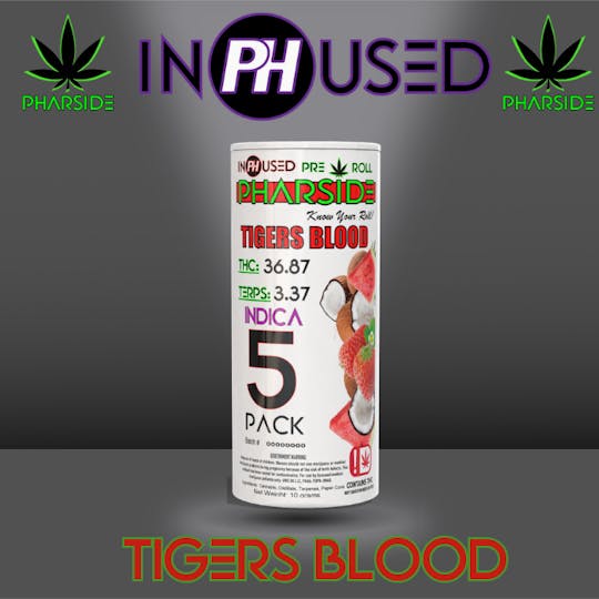 Pharside - 5 pack- Infused Pre-rolls- Tiger's Blood - 1