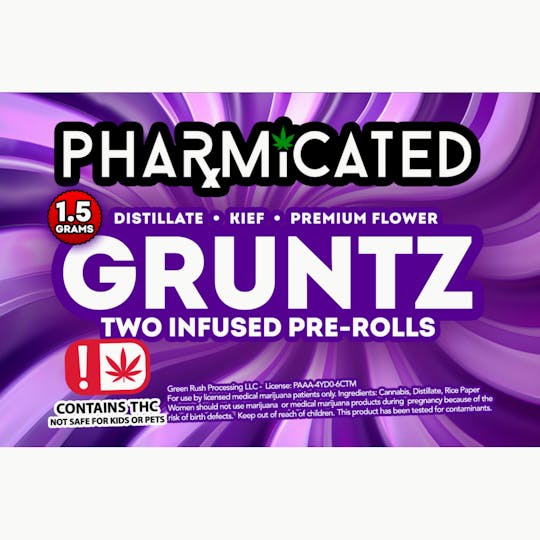 Pharmicated - INFUSED - PhD 1.5g Pre-Roll (2PK) - Gruntz (H) - 1