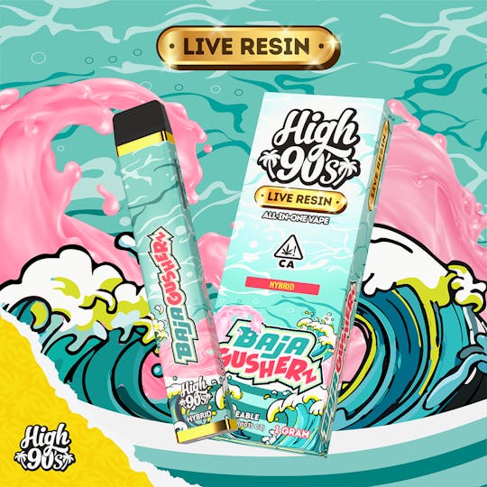 HIGH 90s - High 90s : Baja Gusherz Live Resin 1g All-In-One Vape - 1