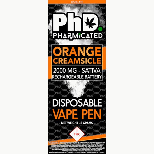 Pharmicated - PhD Disposable Vape Cart - 2000 mg - Orange Creamsicle (S) - 1