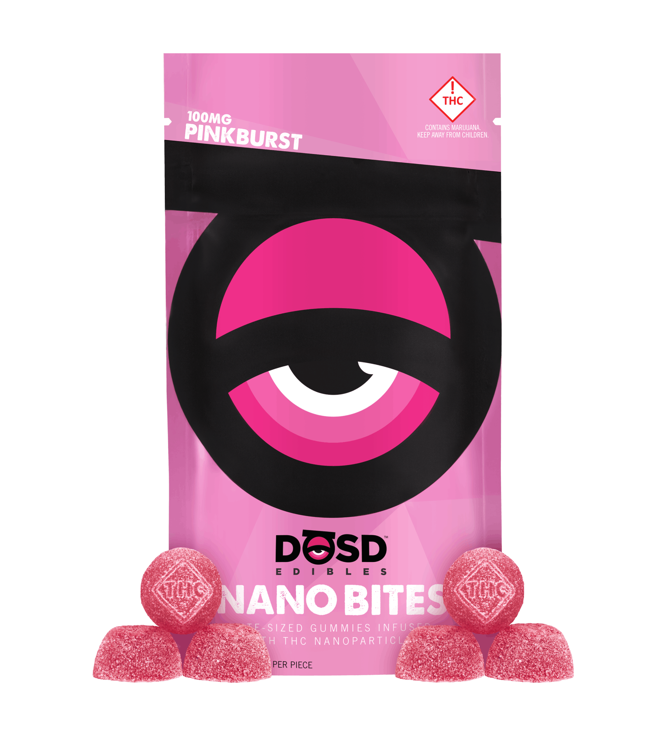 DŌSD Edibles - Nano Bites - Pinkburst 100mg - 1