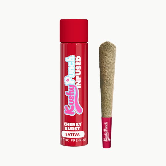 Kushy Punch - 1G Kushy Punch Infused Liquid Diamond Preroll - Cherry Burst - 1