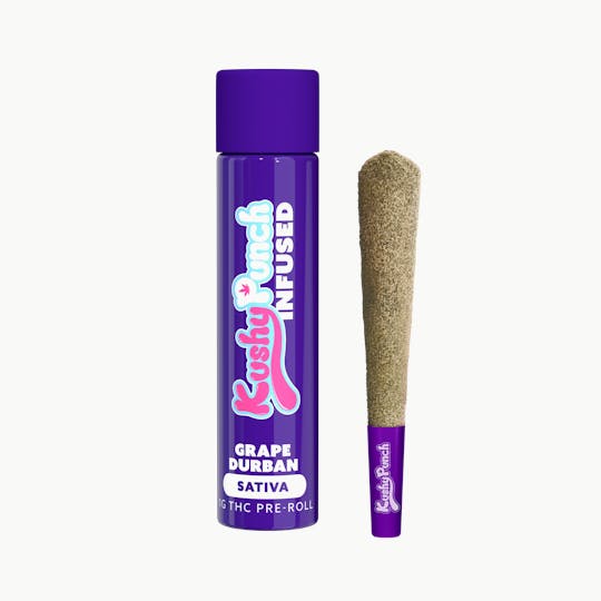 Kushy Punch - 1G Kushy Punch Infused Liquid Diamond Preroll - Grape Durban - 1