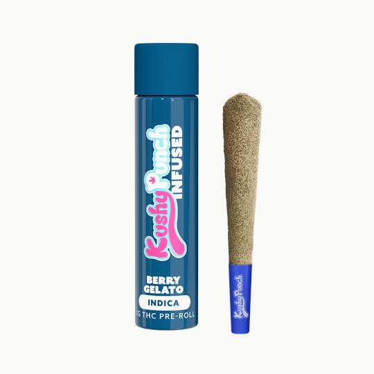 Kushy Punch - 1G Kushy Punch Infused Liquid Diamond Preroll - Berry Gelato - 1