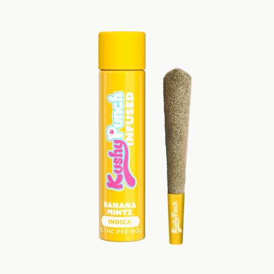 Kushy Punch - 1G Kushy Punch Infused Liquid Diamond Preroll - Banana Mintz - 1