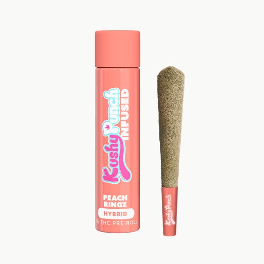 Kushy Punch - 1G Kushy Punch Infused Liquid Diamond Preroll - Peach Ringz - 1