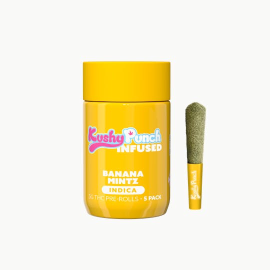 Kushy Punch - 5PK Kushy Punch Infused .5g Liquid Diamond Prerolls - Banana Mintz - 1