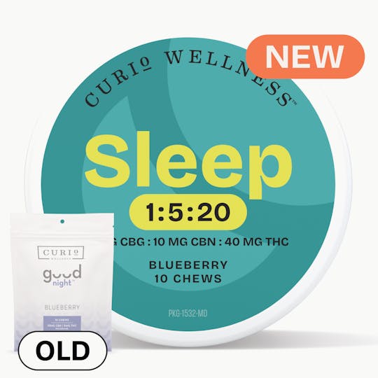 Curio Wellness™ - Sleep 1:5:20 EX Strength Blueberry Chews (Formerly Good Night) - 1