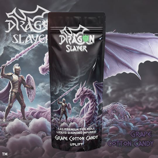 Giggles - Dragon Slayers | Grape Cotton Candy | Infused Pre-roll | 1.2g - 1