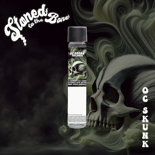 Stoned to the Bone - OC Skunk | Live Bubble Hash & Diamond Infused Pre-Roll | 1g - 1