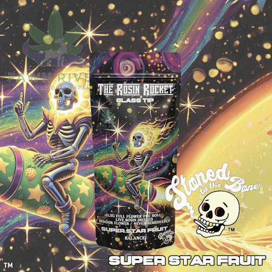 Stoned to the Bone - Super Star Fruit | Rosin Rocket | Infused Pre-Roll | 1.3g - 1