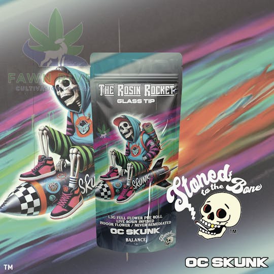 Stoned to the Bone - OC Skunk | Rosin Rocket | Infused Pre-Roll | 1.3g - 1