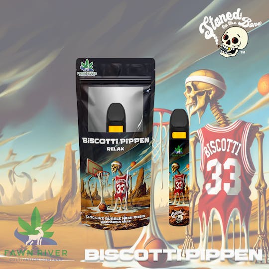 Stoned to the Bone - Biscotti Pippen | Live Bubble Hash Rosin Disposable | 0.5g - 1