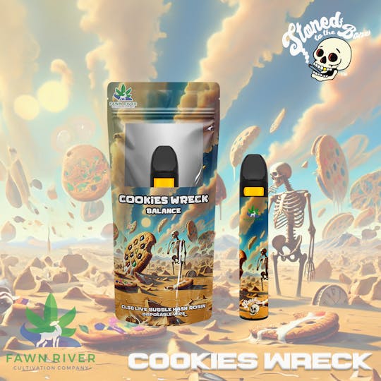 Stoned to the Bone - Cookies Wreck | Live Bubble Hash Rosin Disposable | 0.5g - 1