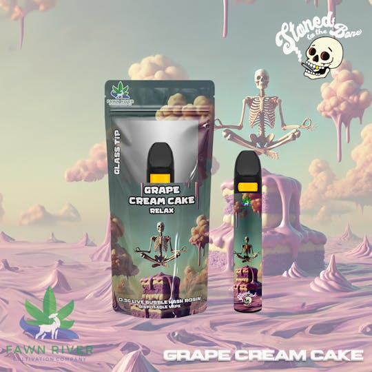 Stoned to the Bone - Grape Cream Cake | Live Bubble Hash Rosin Disposable | 0.5g - 1