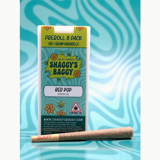Shaggy's Baggy - Red Pop Preroll 8 Pack - Shaggy's Baggy - 1
