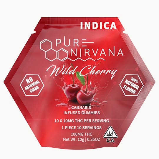 Pure Nirvana - Pure Nirvana Wild Cherry Indica Gummies 100mg - 1