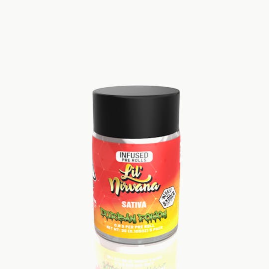 Pure Nirvana - Lil Nirvana Durban Poisen Infused Pre-Rolls - Sativa 5 Pack - 1