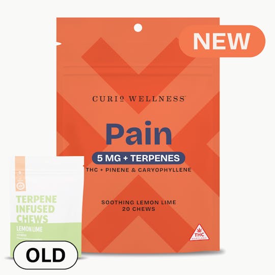 Curio Wellness™ - Pain Soothing Lemon Lime 5mg + Terpenes (Formerly Lemon Lime Terp Chews) - 1