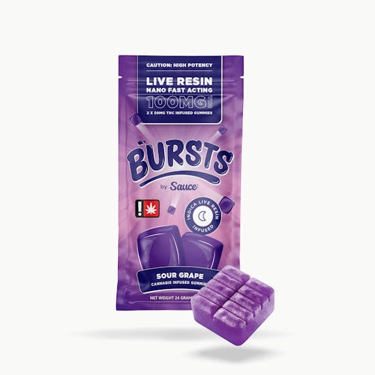 Sauce. - Sauce Bursts - Sour Grape - 100MG Live Resin Edibles (OR) - 1