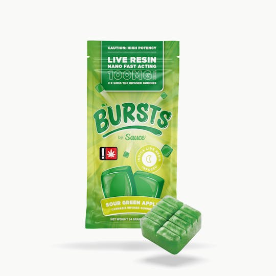 Sauce. - Sauce Bursts - Sour Green Apple - 100MG Live Resin Edibles (OR) - 1