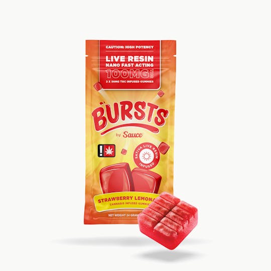 Sauce. - Sauce Bursts - Strawberry Lemonade - 100MG Live Resin Edibles (OR) - 1