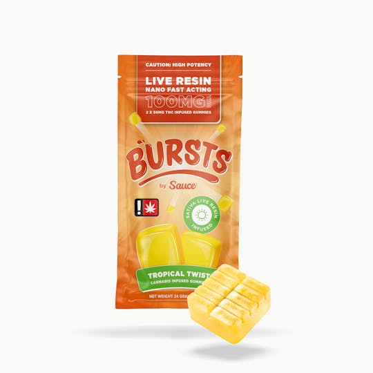 Sauce. - Sauce Bursts - Tropical Twist- 100MG Live Resin Edibles (OR) - 1