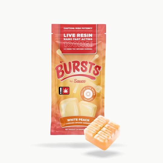 Sauce. - Sauce Bursts - White Peach - 100MG Live Resin Edibles (OR) - 1