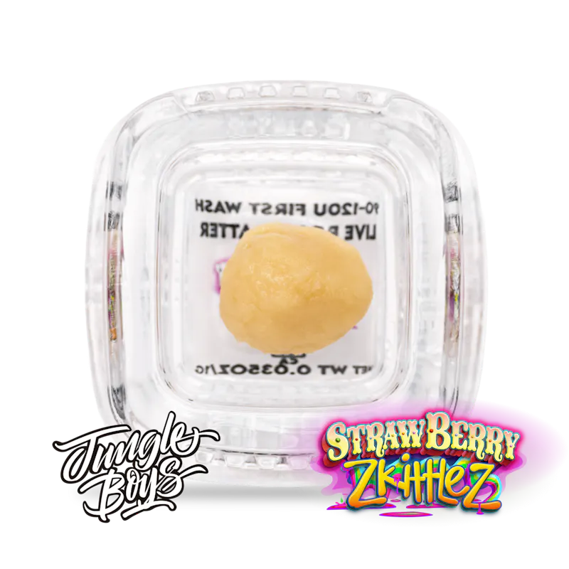 Jungle Boys Strawberry Zkittlez - 1g 90-120u 1st Wash Live Rosin Batter concentrate