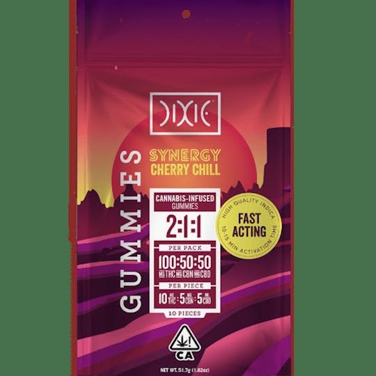 Dixie Brands - Dixie - Synergy Cherry Chill 1:1 200mg THC/CBD Gummies - 1