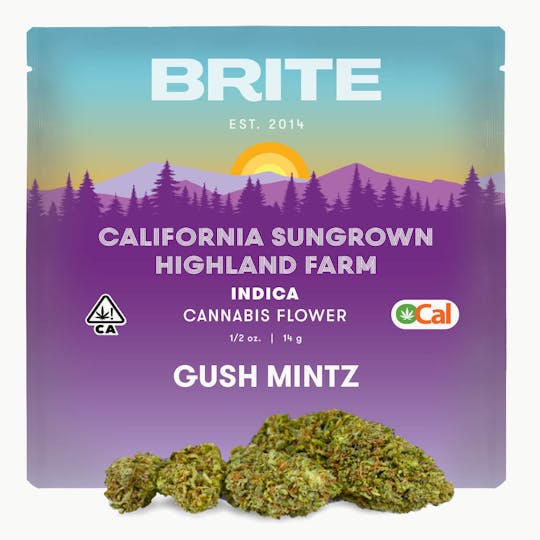 Brite Labs - BRITE Highland OCal Sun-Grown Flower (14g) - Indica - Gush Mintz - 1