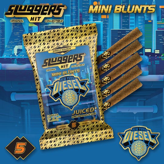 Sluggers Hit - Sluggers - Infused Mini Blunts - 3.5g 5pk - NYC Diesel - 1