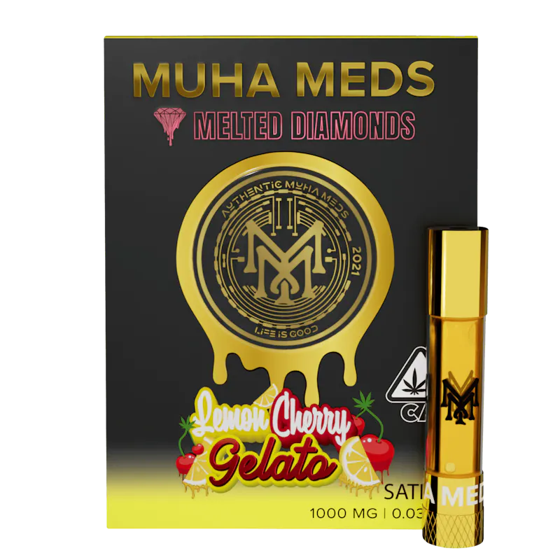 Muha Meds Lemon Cherry Gelato Melted Diamonds Cartridge 1g cartridge