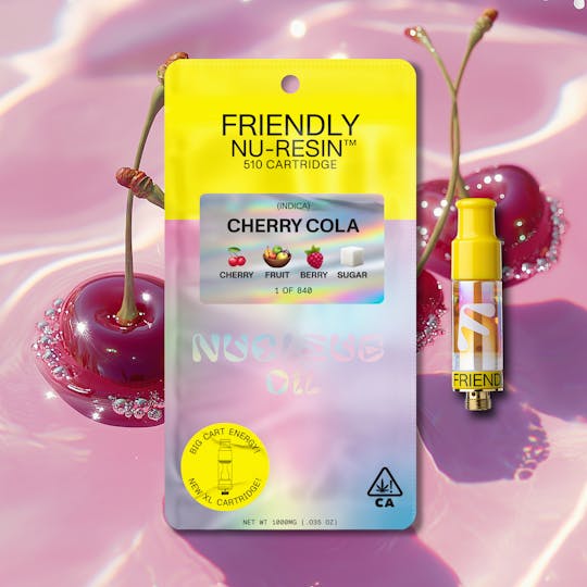 Friendly Brand - Cherry Cola 1g Nucleus Cured Resin 510 Cart - 1