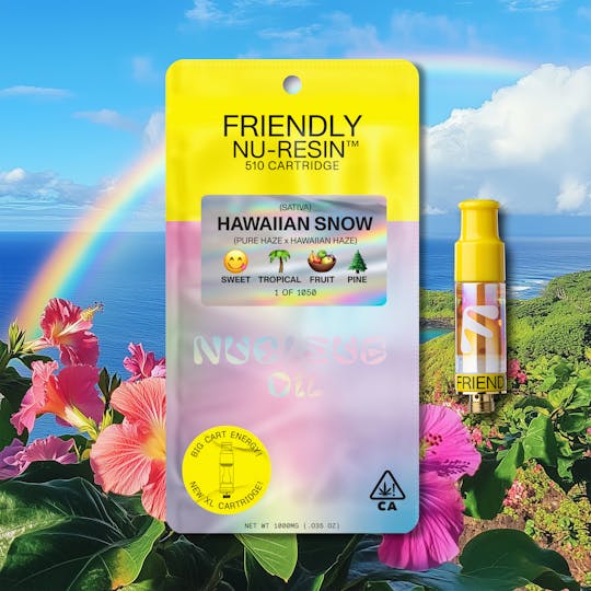 Friendly Brand - Hawaiian Snow 1g Nucleus Cured Resin 510 Cart - 1