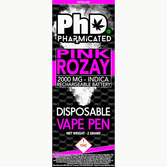 Pharmicated - PhD Disposable Vape Cart - 2000 mg - Pink Rozay (I) - 1